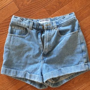American Apparel High Waisted Jean Shorts